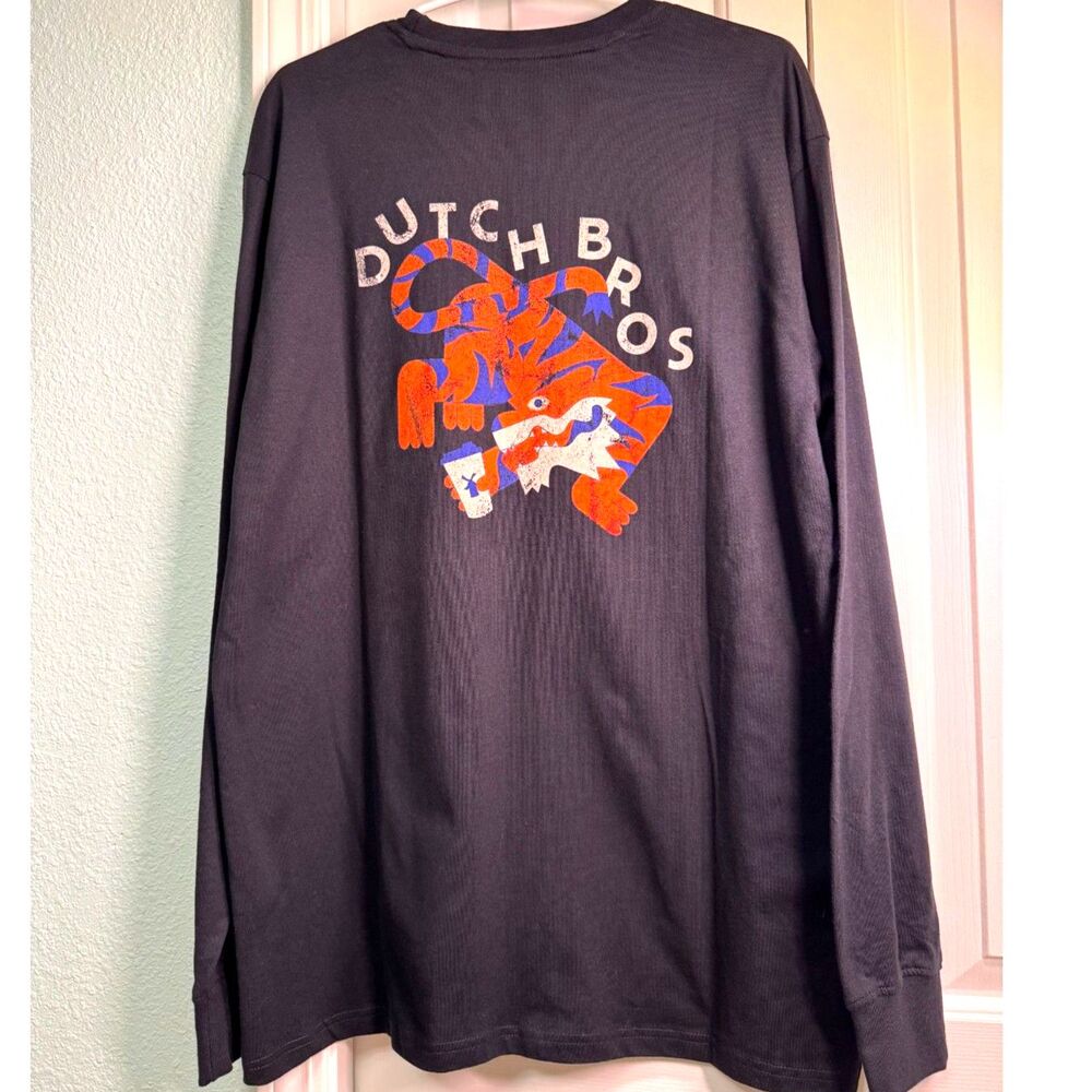 Dutch Bros Tiger Long Sleeve Shirt Black Size L